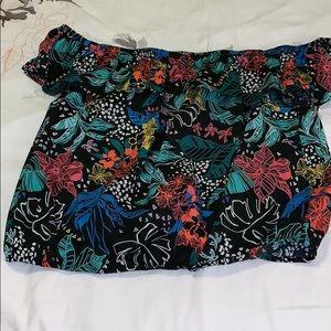 Ruffled Off-the-Shoulder Crop Top